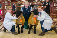 11 Prize for showmanship Euan (left) and Alexander Clark (right) with Judge Stephen Graham